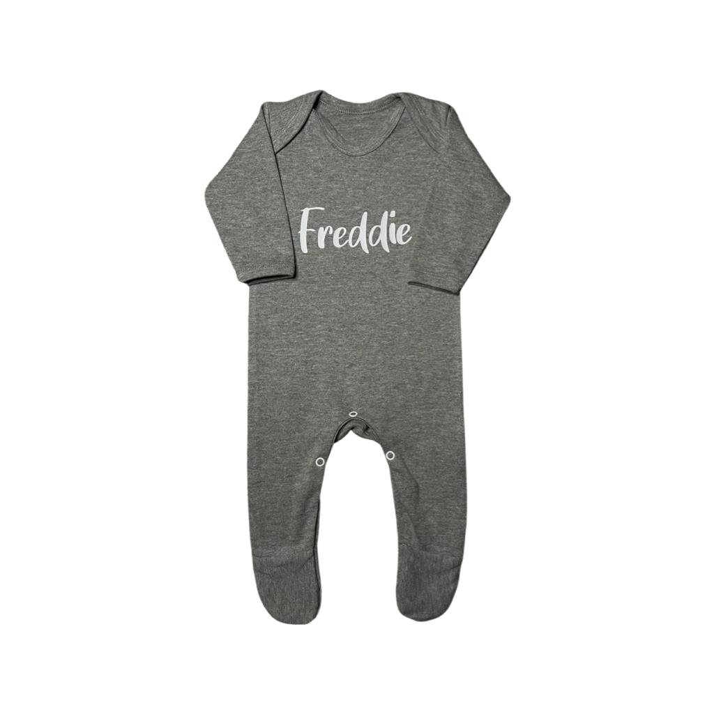 Personalised Grey Babygrow
