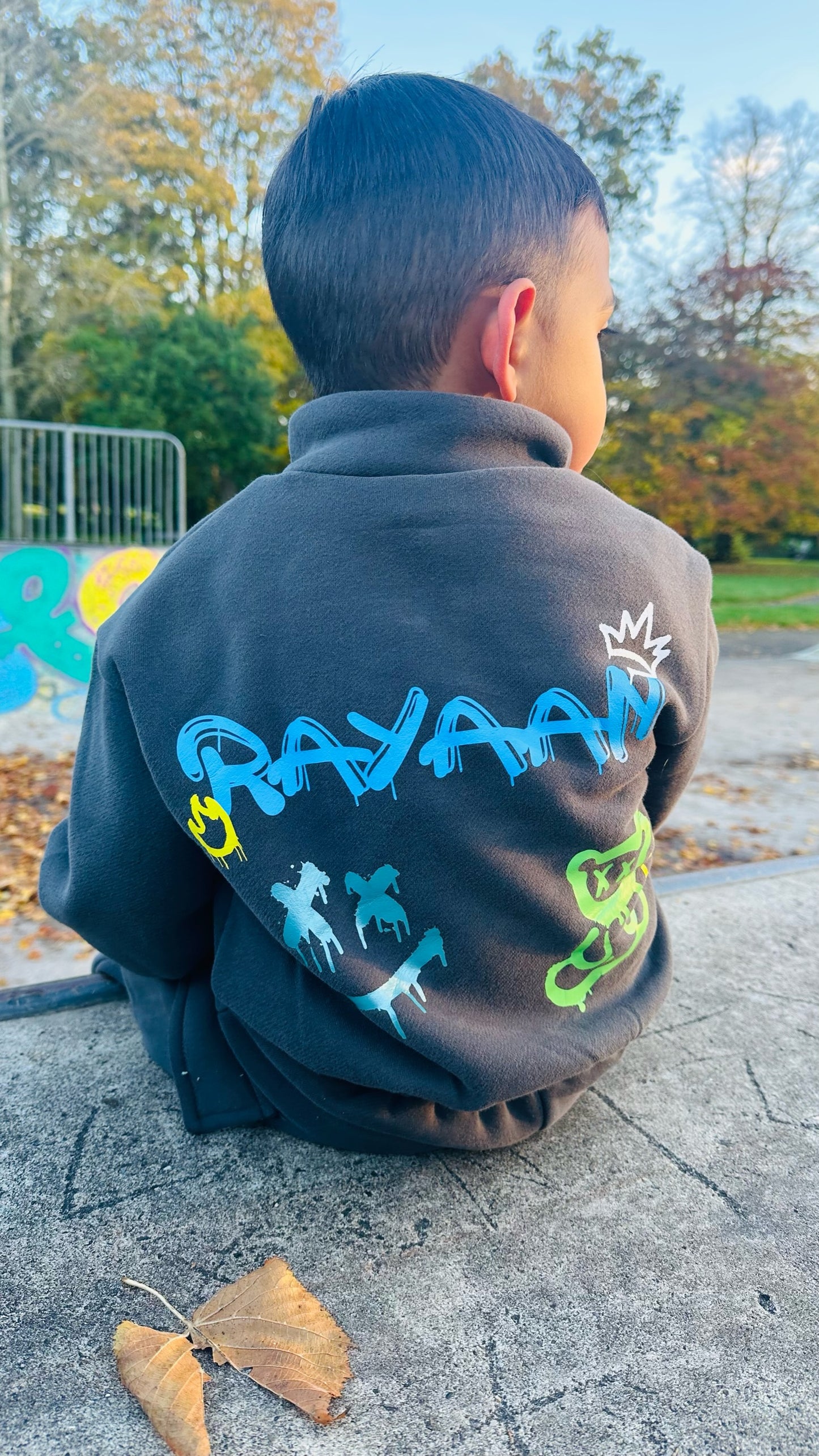 Personalised Graffiti Tracksuit - Blue/Green