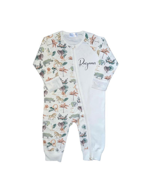 Personalised Safari Babygrow