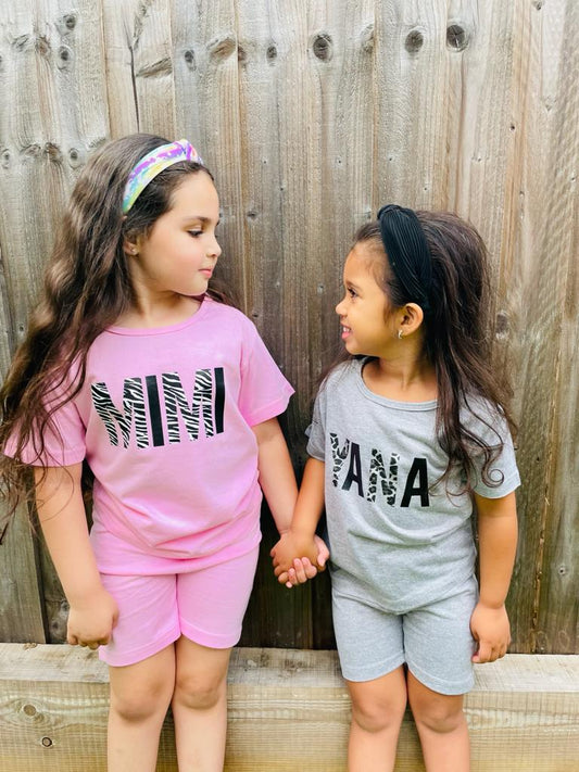 Personalised Plain Pink Tee and Shorts